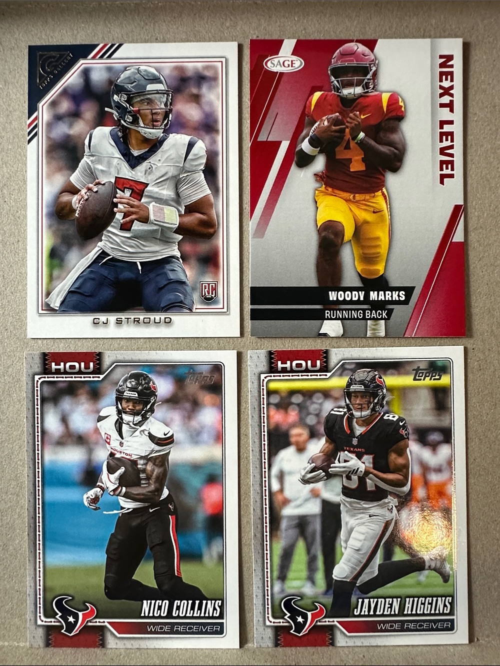 Texans Nico Collins/Tank Dell/Higgins/CJ Stroud/Woody Marks Rookies lot of 18 - Picture 4 of 14